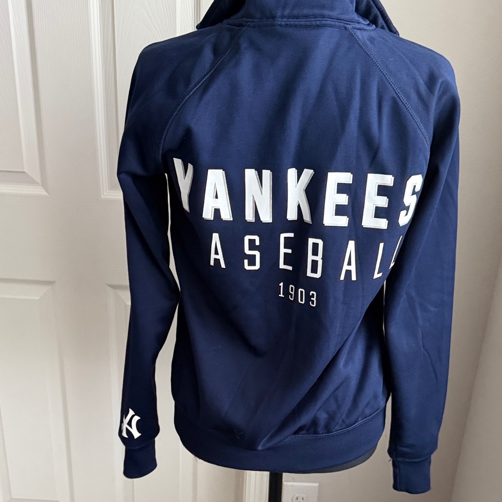 “Pink”Navy Blue New York Yankees Zip-Up Jacket MBP Baseball